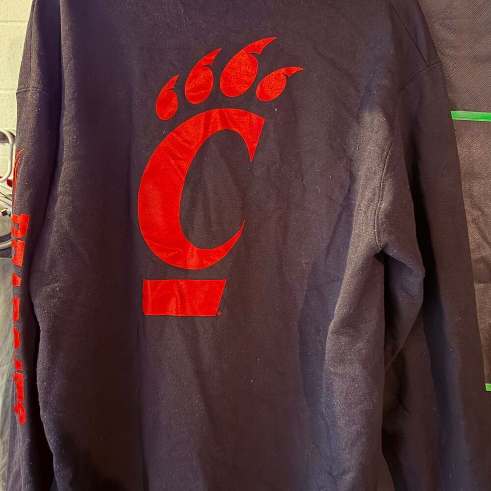 Cincinnati Bearcats Hoodie Black Pullover Long Sleeve Champion size large - Picture 3 of 4